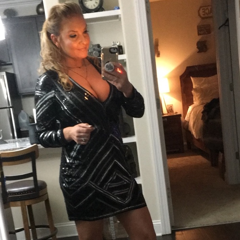 Sequin deep V neck dress | price is FIRM